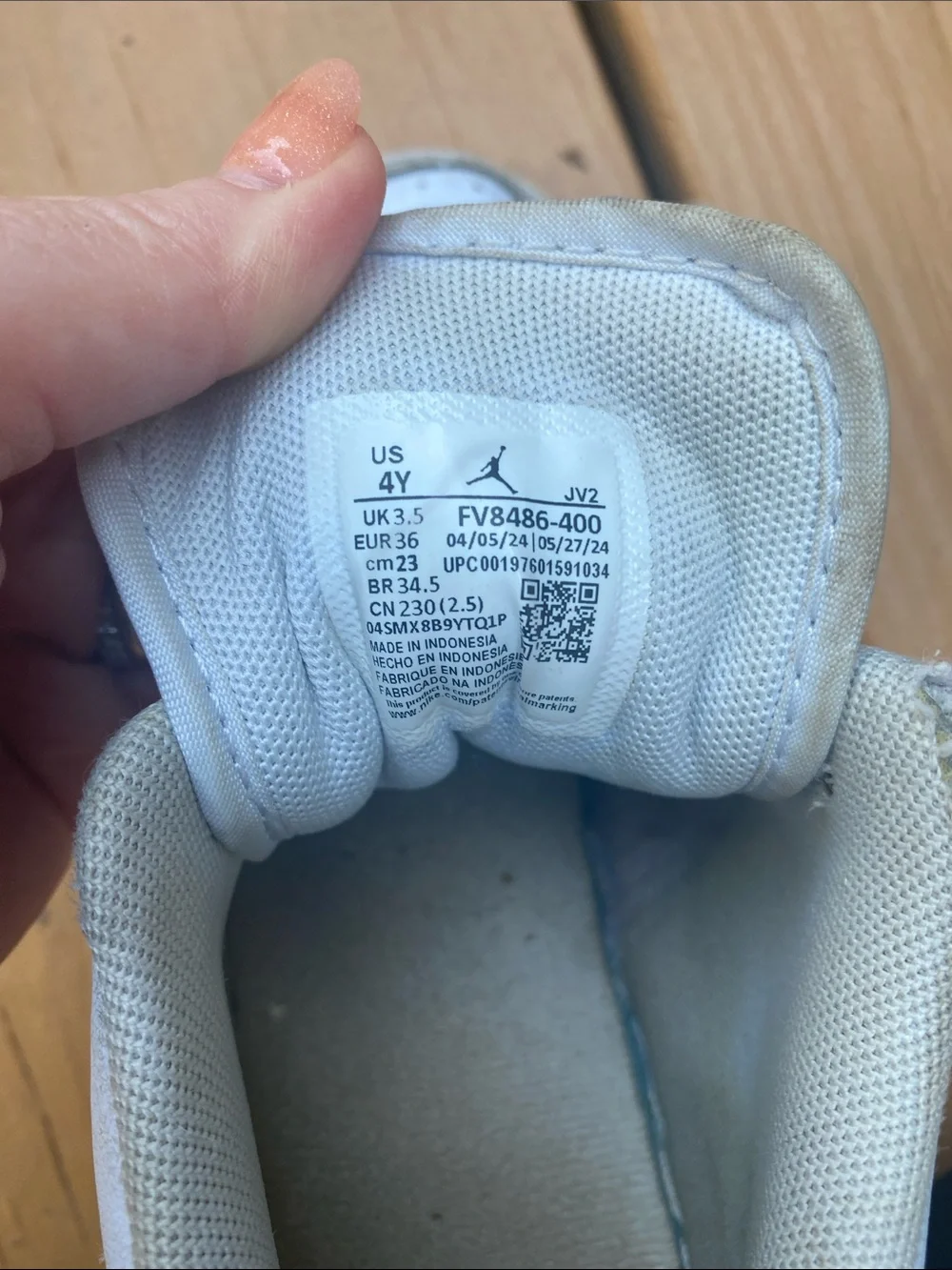 Jordan Kids Light Blue and White Low-Top Sneakers